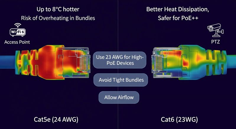 PoE Thermal Performance Comparison Chart (Thermal Imaging)