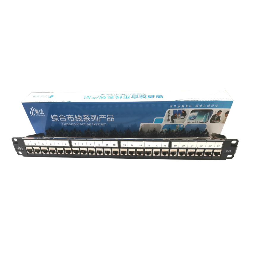 Cat .6 1U 24-Ports Shielded RJ45 Patch Panel